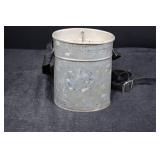 Military-Style Metal Canteen with Perforated Strainer Insert & Strap