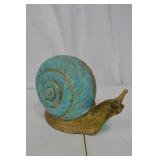 Decorative Snail Sculpture - Turquoise Shell & Gold Body
