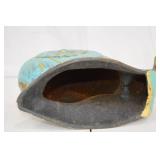 Decorative Snail Sculpture - Turquoise Shell & Gold Body