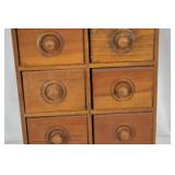 Wooden Apothecary Cabinet - Two-Column, Eight Drawers, Decorative Backboard
