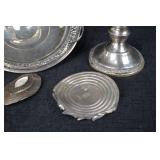 Sterling Silver Tray & Candlestick