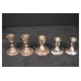 Sterling Candle Holders - Set of Five