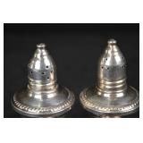 Salt & Pepper Shakers - Weighted Sterling Silver, Urn-Shaped with Beaded Bases