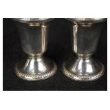 Salt & Pepper Shakers - Weighted Sterling Silver, Urn-Shaped with Beaded Bases