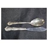 Gorham Sterling-Handled Spoon & Knife, Shell Motif