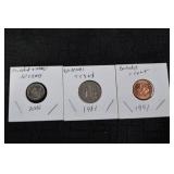 Trinidad & Tobago 10c - 2006 & Barbados 5c - 1981 & Barbados 1c - 1991