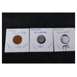 Belgian Coins - 2 Euro Cent & 25 Centimes (1961) & 5 Centimes (1976)