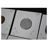 Coins - NL 1c 2003 & GR 10 Drachmes & FR 5 Centimes & DK 100 Øre & SE 50 Öre