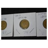 Spain 1 Peseta Coins - Assorted Years