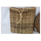 Wicker Baskets - Rectangular Tote & Heart-Shaped Market Basket & Small Baskets