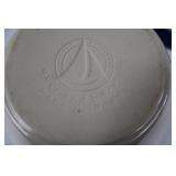 Nesting Ceramic Bowls - Beige with Blue Rim - Made in Portugal