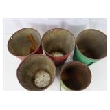 Tin Cups - Red Santa Pattern (3) & Green Tree Cup & Bunny Motif