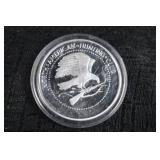.999 Silver Wildlife Coin - Deer Stag & Bird of Prey Design