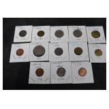 Asian Coins Lot - Thailand 1 Baht, Malaysia 10 sen & Indonesia 100 rupiah
