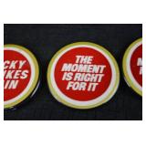 Pin-Back Buttons - Lucky Strikes Again & The Moment Is Right For It