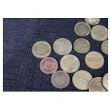 Coins - Assorted Canadian & Foreign Coins, Mixed Denominations
