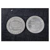 One Dollar Coins - Silver-Toned Pair