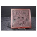 Coin Display Case - 12-Place Foam Insert, Wood Frame