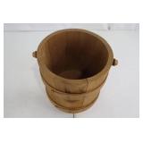 Wooden Bucket - Barrel-Style Pail with Carry Handle