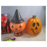 (A-1) 2 Lightup Pumpkins, 2 New Pum...