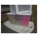(BR1) 2 Totes with Lids and 1-Drawe...