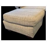 LL  - Neutral Oversized Upholstered Armchair with Ottoman