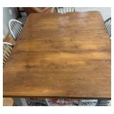 K - Sensational Dining Table with 6 Gray Windsor-Style Chairs