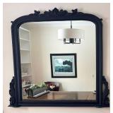 DR -Vintage Wall Mirror with Ornate Black Frame