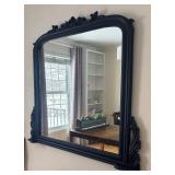 DR -Vintage Wall Mirror with Ornate Black Frame