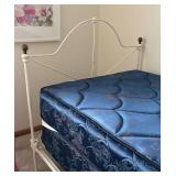 U - Antique Twin Bed with Metal Frame and Headboard