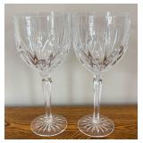 DR - Set of 2 Waterford Brookside Crystal Wine Goblets
