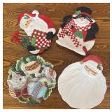 DR - Set of 4 Festive Fitz and Floyd Holiday Plates
