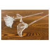 DR - Pair of Waterford Crystal Floral Stems