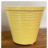 DR - Pair of Vintage McCoy Yellow Planter Pots