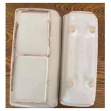 DR - Set of 2 Vintage White Pottery Planters by Norton and USA Pottery