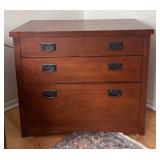 LR - Wooden 3-Drawer File Cabinet with Dividers