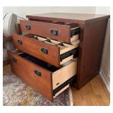 LR - Wooden 3-Drawer File Cabinet with Dividers