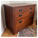 LR - Wooden 3-Drawer File Cabinet with Dividers