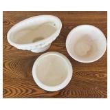 DR - Set of 3 Vintage White Ceramic Planters by Haeger and More