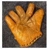 LL  - Vintage Game and Toy Collection with Carrom Board, Lincoln Logs, Baseball Glove and American Flyer Trestle Set