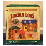 LL  - Vintage Game and Toy Collection with Carrom Board, Lincoln Logs, Baseball Glove and American Flyer Trestle Set
