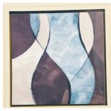 LL  - Framed Abstract Art Print with Blue and Purple Tones