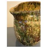LL  - Vintage Morton Pottery Spongeware Barrel Pitcher
