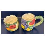 LL  - Fitz & Floyd Fruit Motif Ceramic Collection - Plate, Bowls, Mug and More