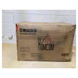 HOMCOM Faux Leather Manual Recliner, Adjustable Swivel Lounge Chair with Footrest, Armrest and Wrapped Wood Base for Living Room, Gray (Maybe Missing Hardware)