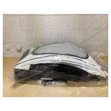 Aosom Bike Trailer for Kids 3 In1 Foldable Child Jogger Stroller Baby Stroller Transport Carrier with Shock Absorber System Rubber Tires Adjustable Handlebar Kid Bicycle Trailer White and Grey