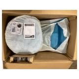 HOMCOM Retro High Back Armless Royal Accent Chair Fabric Upholstered Tufted Seat for Living Room, Dining Room and Bedroom, Blue