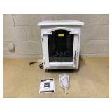 HOMCOM 23" Electric Fireplace Heater, Fire Place Stove with Realistic LED Flames and Logs and Overheating Protection, 750W/1500W, White (Maybe Missing Hardware)