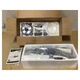 HOMCOM 52" Reversible Indoor Ceiling Fan with Light, Modern Mount LED Lighting Fan with Remote Control, for Bedroom, and Living Room, Gray