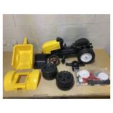 Aosom Kids Ride on Tractor with Back Trailer, Shovel & Rake, Horn, Pedal Go Kart for 3 Years Old, Yellow